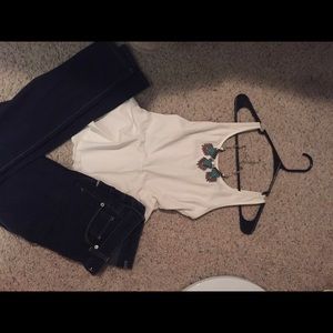 White peplum shirt tank top
