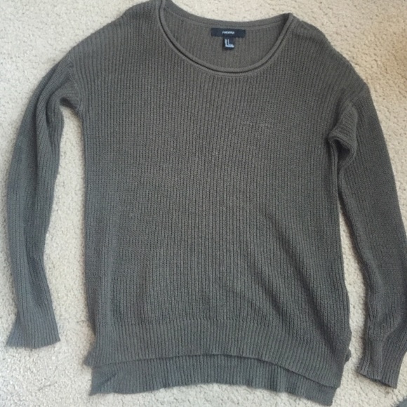 Military green knit oversized sweater