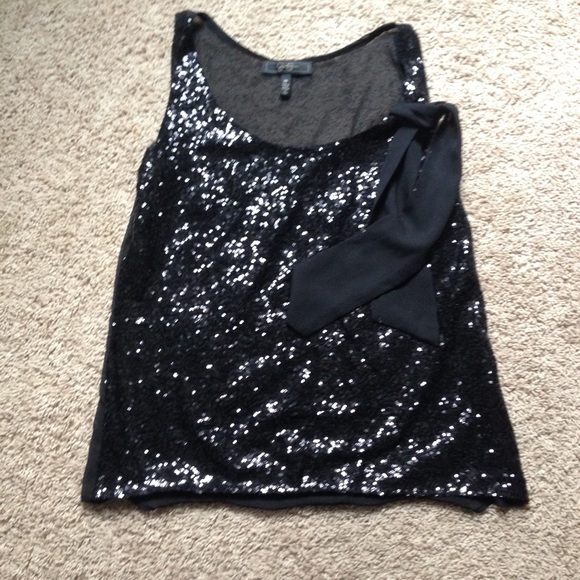 Jessica Simpson sequined tank with bow - Picture 1 of 3