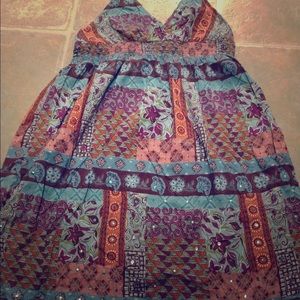 Halter sundress, multi colored