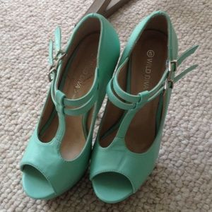 Mint green heels