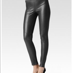 Pebble Grey Leather Pants