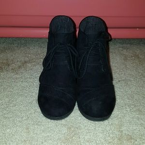 Black ankle booties.