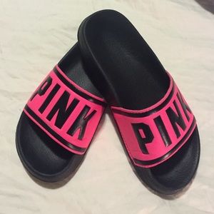 VS Pink Hot Pink Slides