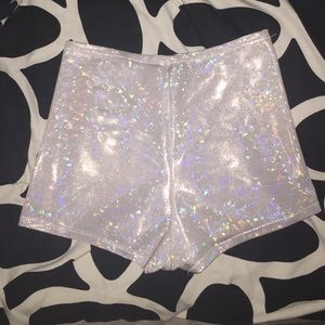 Silver hologram hot shorts size small