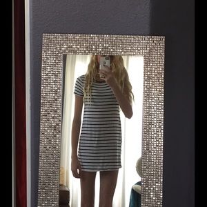 Black and white striped t-shirt dress