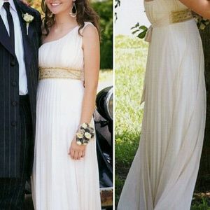 Ivory and gold formal dress