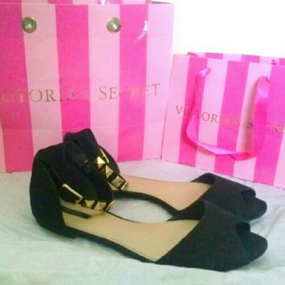 F21 Gold Studded Ankle Flats - Picture 1 of 2