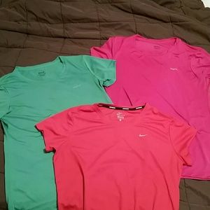 Bundle set of 3 fitness shirts! PINK RED AND GREEN