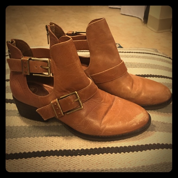 The Sak Brown Cutout Ankle Boots