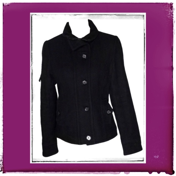 Vintage Jackets & Blazers - 🎀Urban Behavior Waist Length Black Peacoat Small
