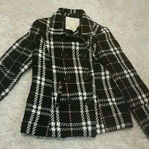 Fully Lined plaid peacoat