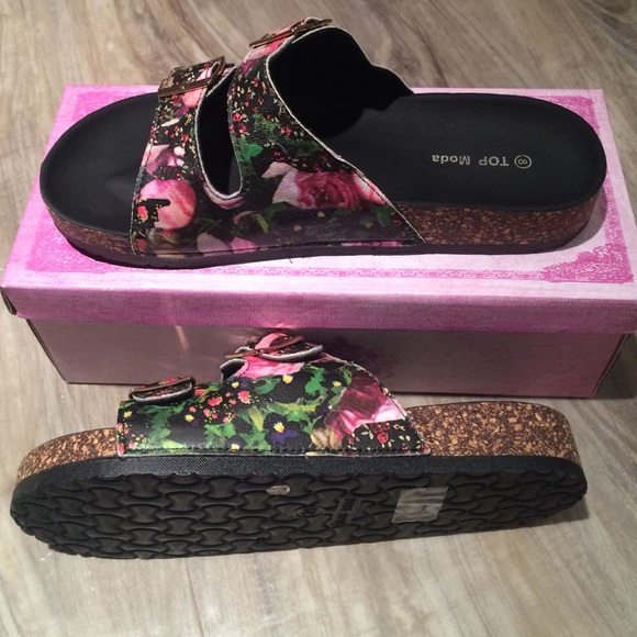 Brand new in box floral sandals