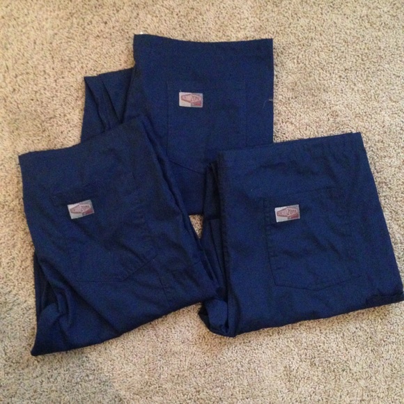 3 pairs of navy blue scrub pants