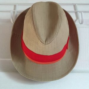 Tan Fedora with Red Bow