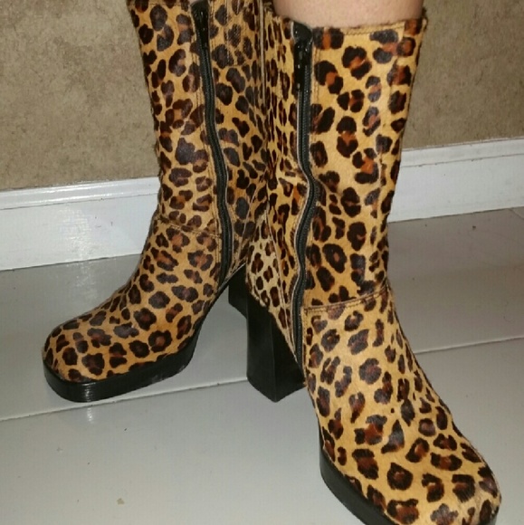 Leopard Fur Boots Steve Madden size 9