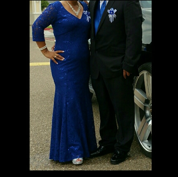 Royal blue mermaid style dress