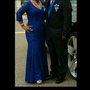 Royal blue mermaid style dress