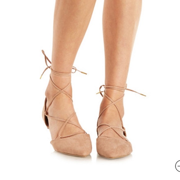 Ankle Wrap Pointed Toe Flats