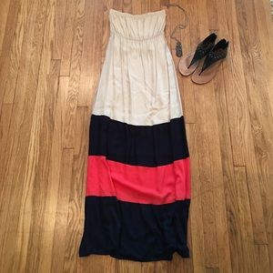 Foreign Exchange color block maxi dress