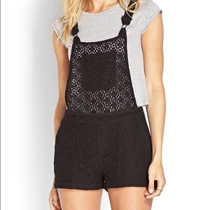 Lace Overall Shorts