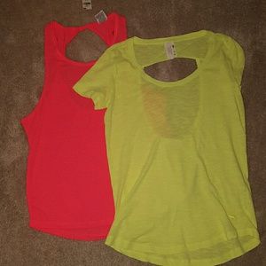 NEW 2 PINK Cutout Back Shirts