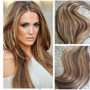 Clip in Hair Extensions 20" Remy Hair Highlighted