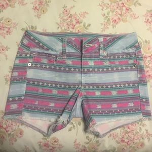 Aztec denim shorts