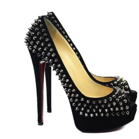 Christian Louboutin Suede Peep Pikes 37.5