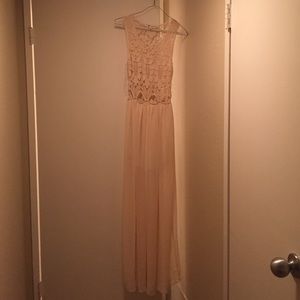 Nude cutout maxi dress