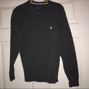 Gray Polo RL Long Sleeve Tee