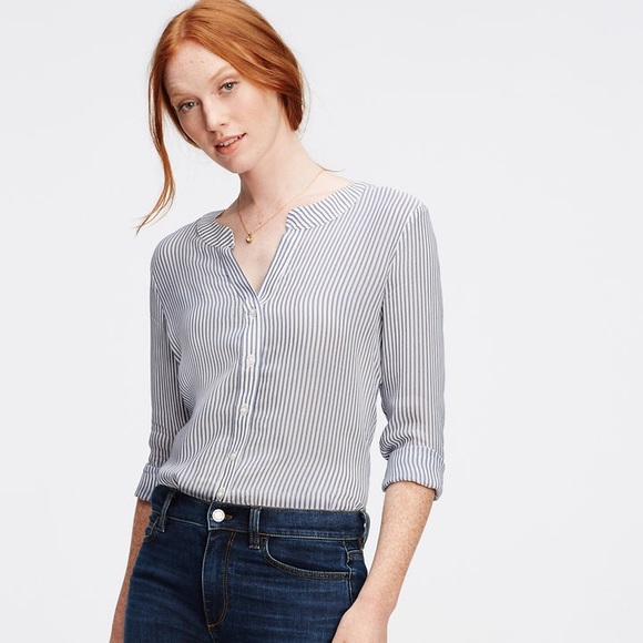 Ann Taylor Silky Striped Blouse