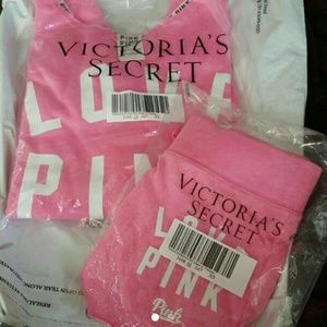 NEW PINK Slouchy Crew & Shorts Outfit