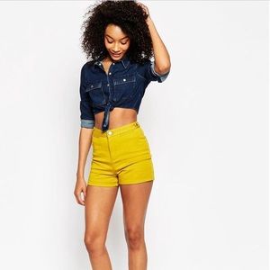 Mustard High Waisted Shorts