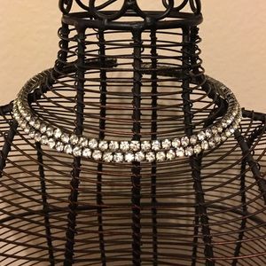 Double Row Crystal Rhinestone Collar Necklace