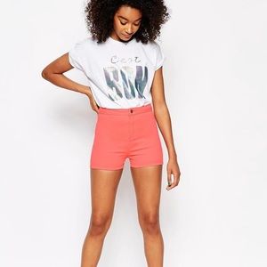 Coral High Waisted Shorts