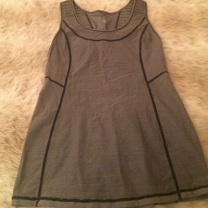 Lululemon striped trimmed black workout tank