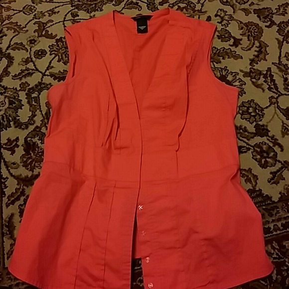 Coral top with multi colored skirt