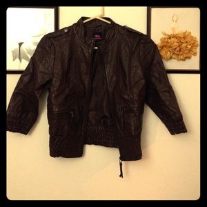 Brown leather jacket
