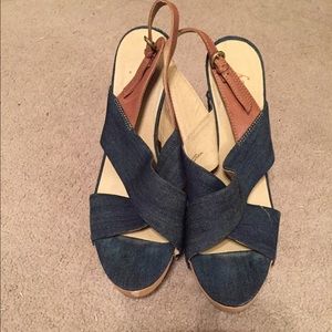 Denim wedges