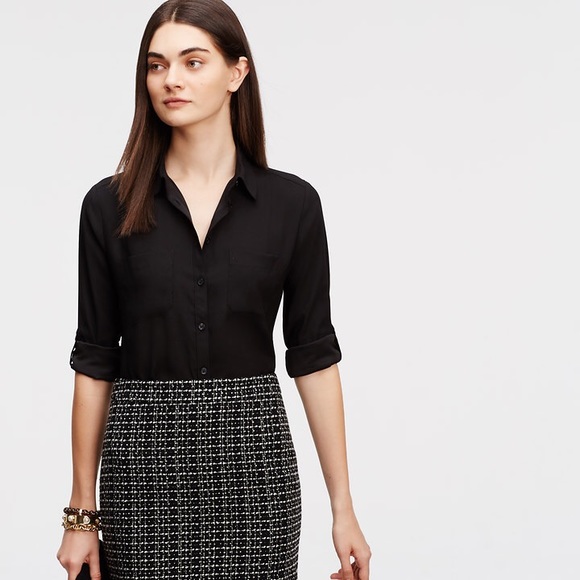 Ann Taylor Silky Camp Shirt