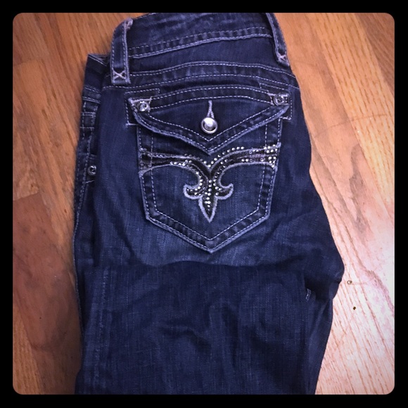 Blue rock revival jeans