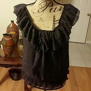 Prairie designed  shirt with ruffled neckline