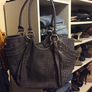Gray snakeskin purse