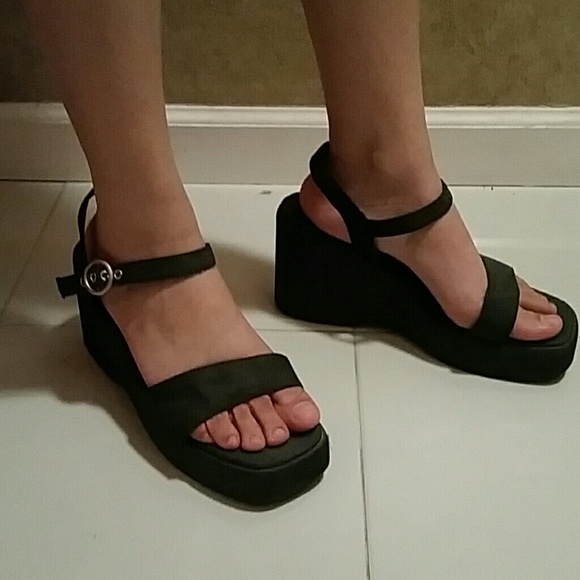 Denim Blue Platform Heels size 8.5 or 9