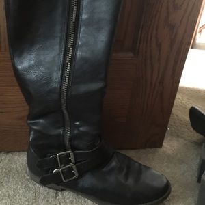 Black knee high boots