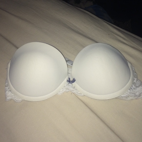 gilly hicks strapless bra white