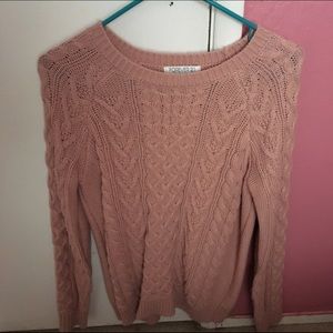 Pink chunky knit sweater