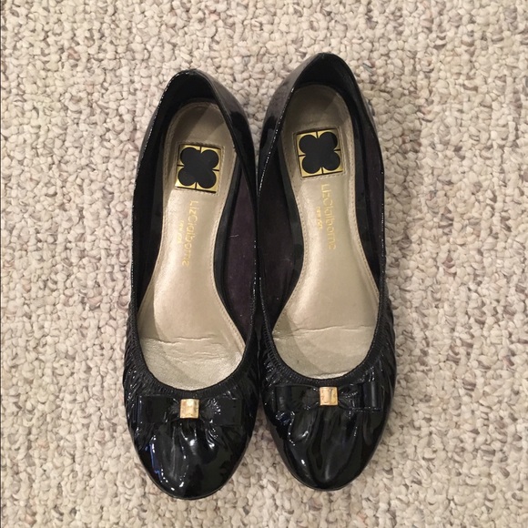 Isaac Mizrahi for Liz Claiborne black patent flats