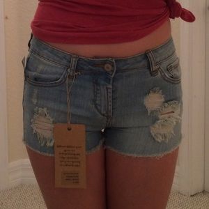 Brand new light watch jean shorts.